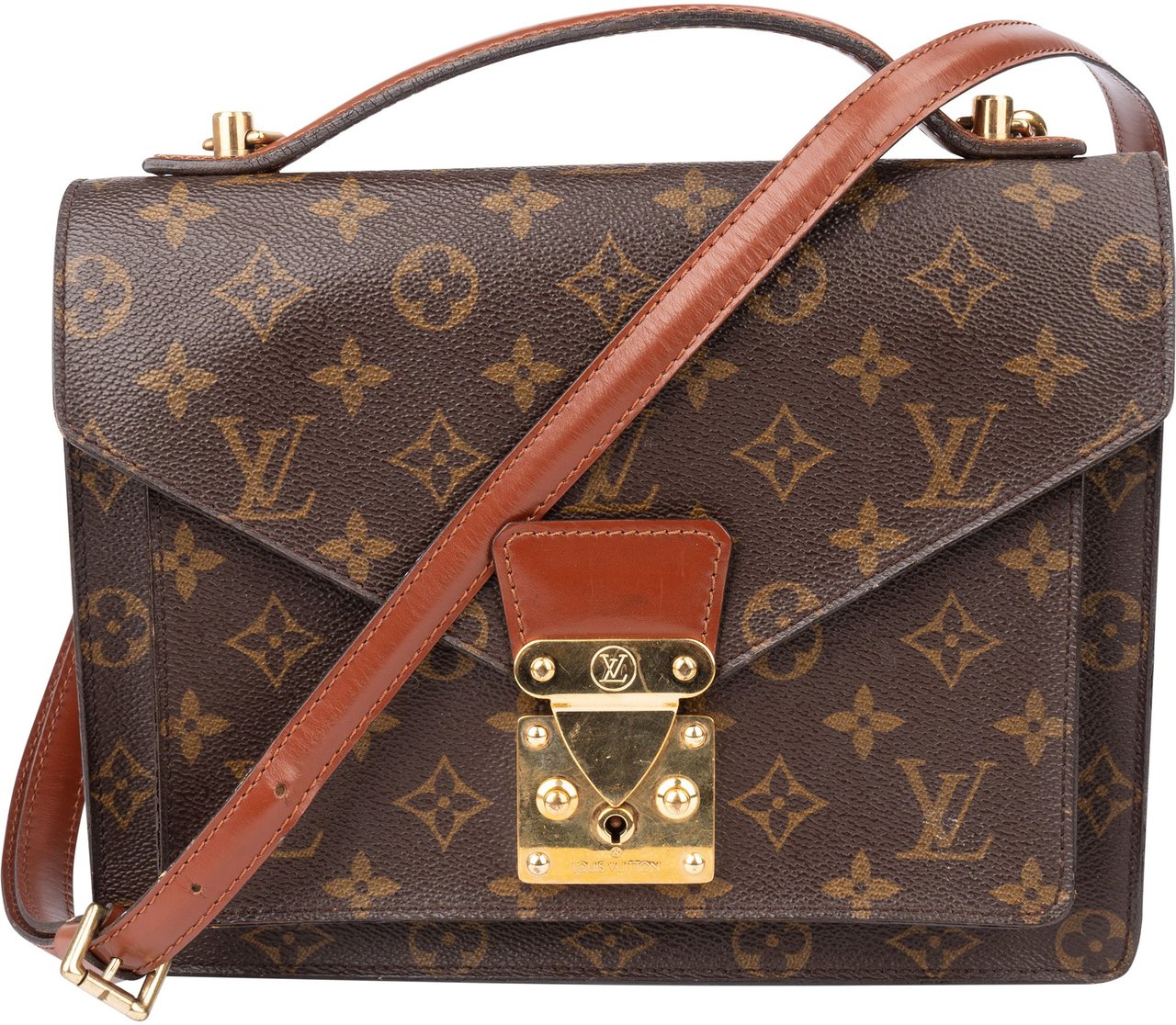 Louis Vuitton Louis Vuitton Canvas Monogram Monceau Handbag Bruin