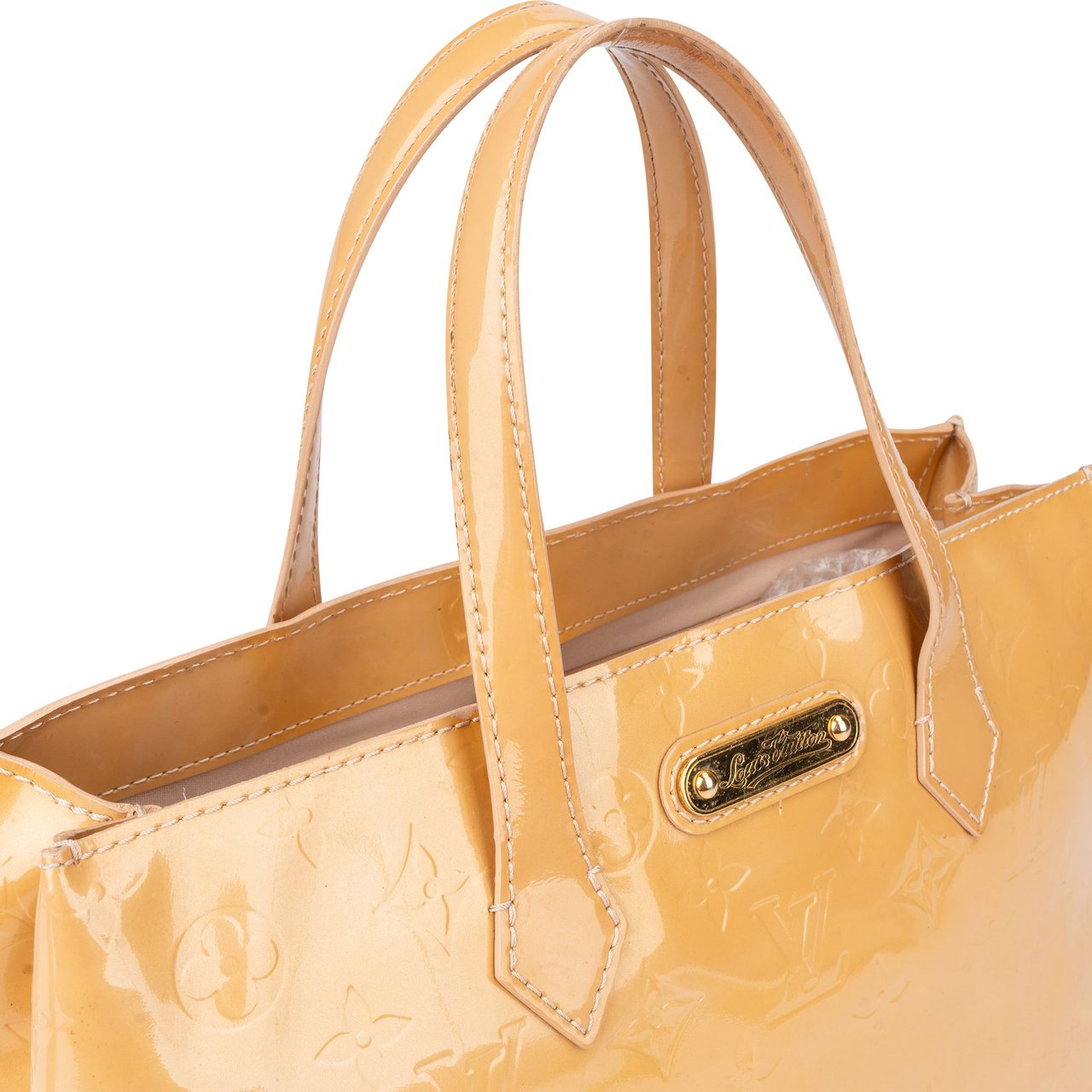 Louis Vuitton Louis Vuitton Vernis Monogram Wilshire Handbag Geel
