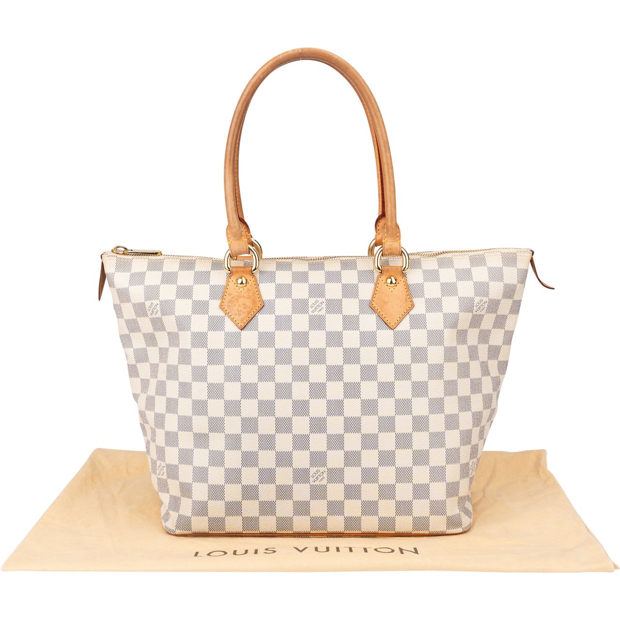 Louis Vuitton Louis Vuitton Damier Azur Monogram Saleya GM Handbag Wit