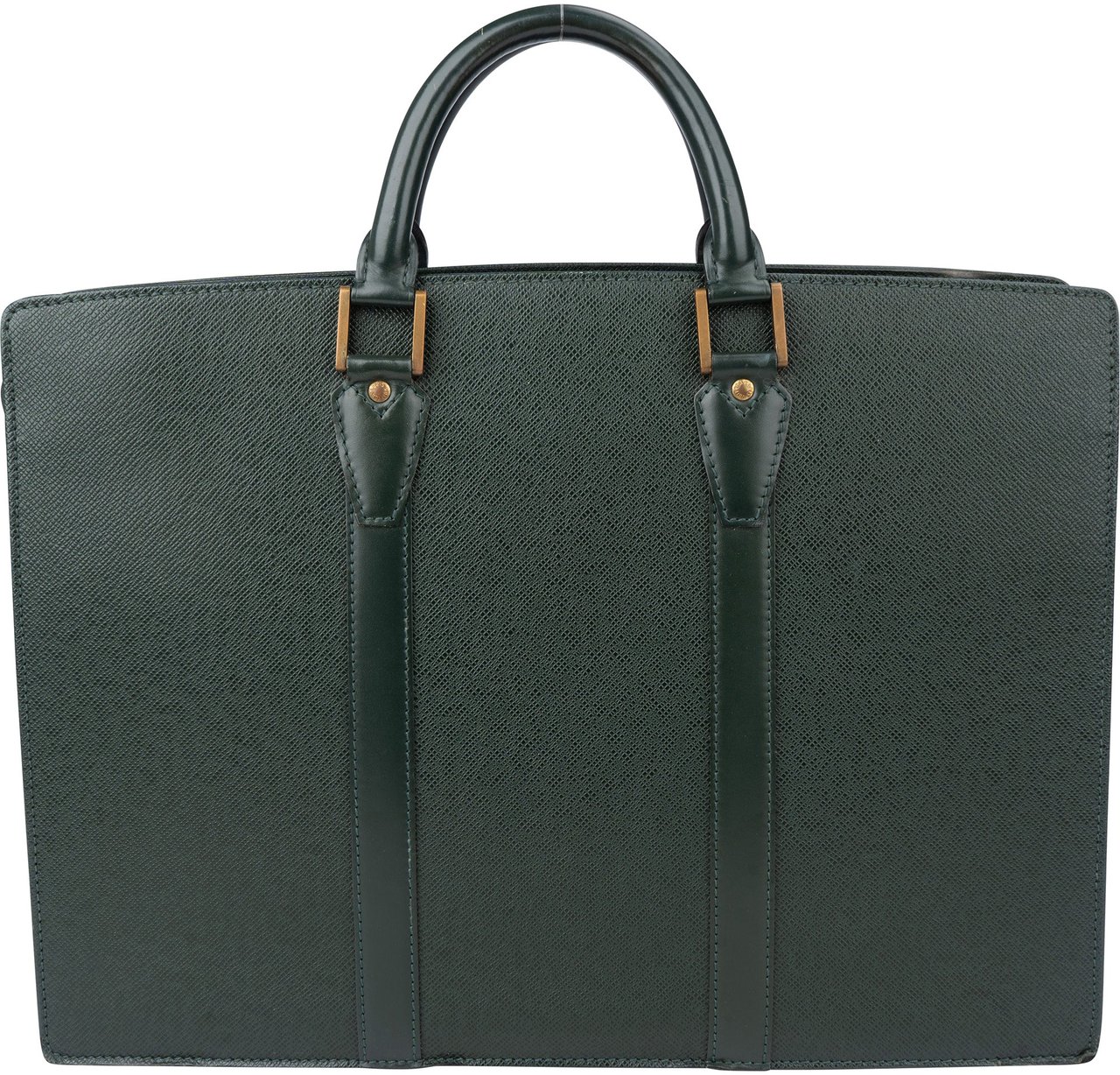 Louis Vuitton Louis Vuitton Green Taiga Leather Porte Documents Lozan Handbag Groen