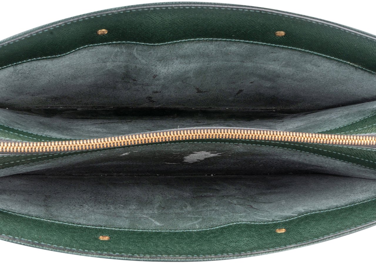 Louis Vuitton Louis Vuitton Green Taiga Leather Porte Documents Lozan Handbag Groen