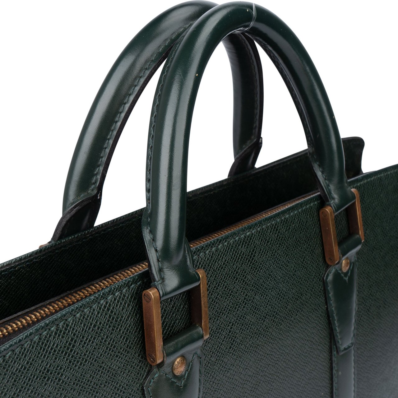 Louis Vuitton Green Taiga Leather Porte Documents Lozan Handbag Groen