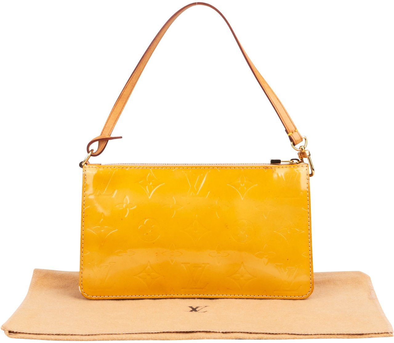 Louis Vuitton Vernis Monogram Lexington Pochette Handbag Geel