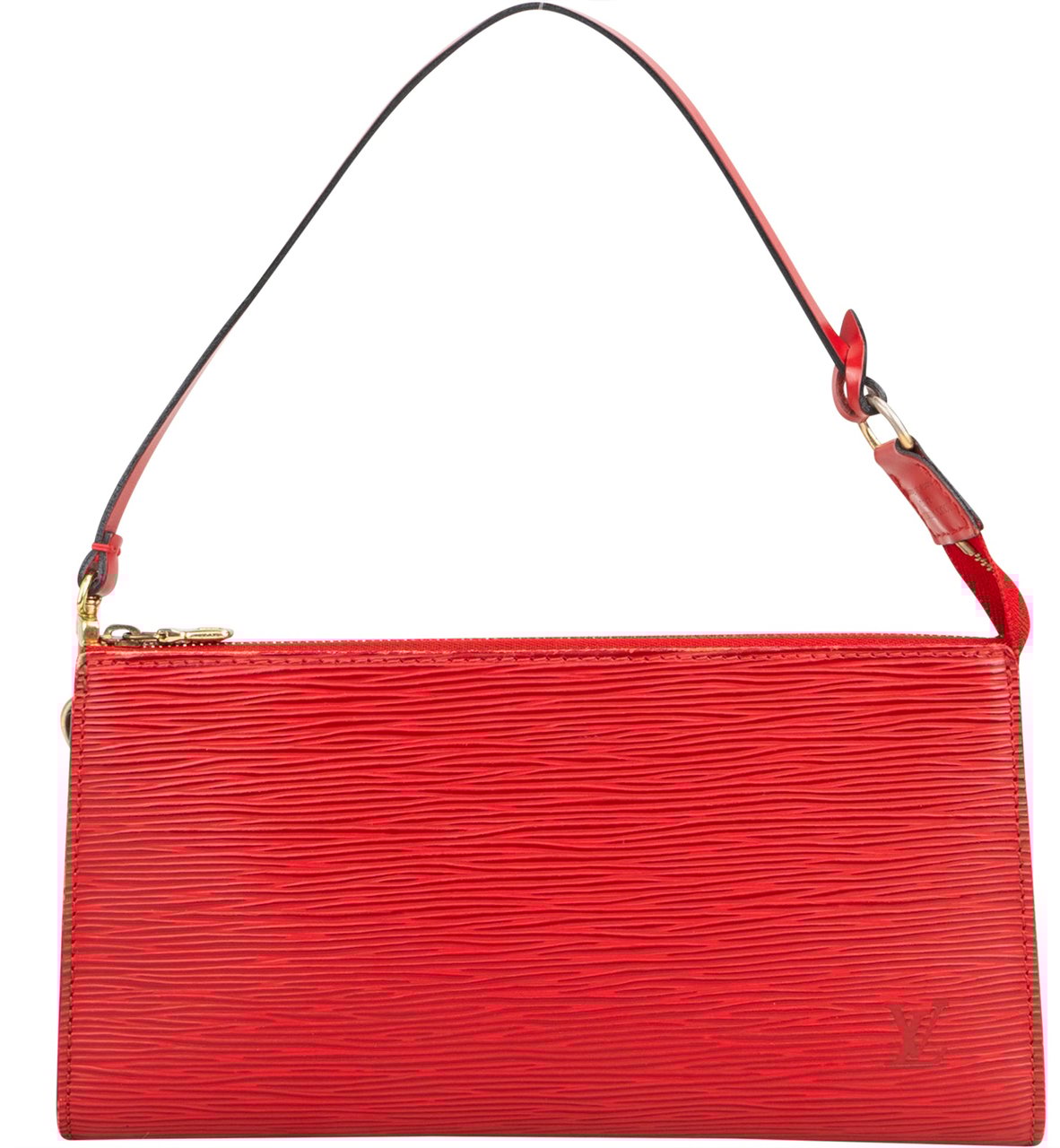 Louis Vuitton Louis Vuitton Rouge Epi Leather Pochette Accessoire Handbag Rood