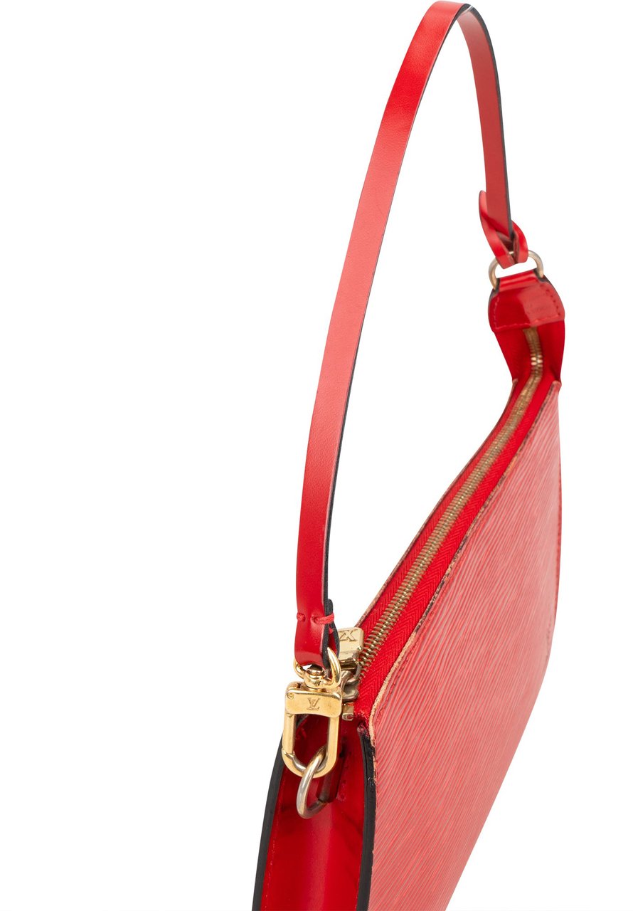 Louis Vuitton Louis Vuitton Rouge Epi Leather Pochette Accessoire Handbag Rood