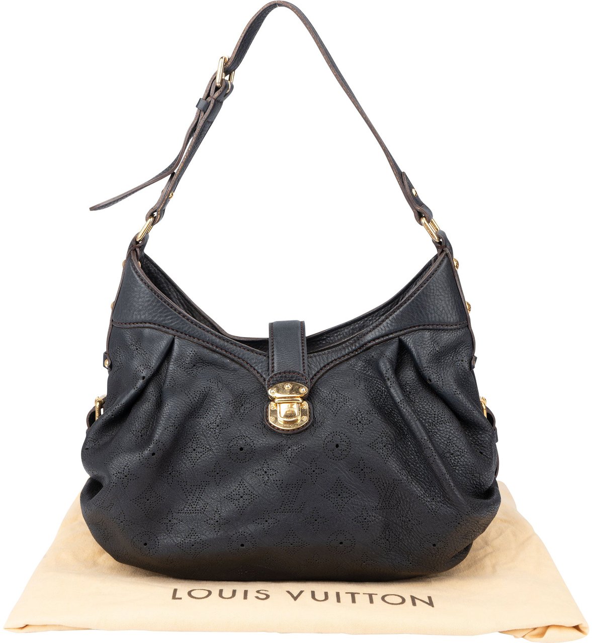 Louis Vuitton Louis Vuitton Leather Monogram Mahina Shoulder Bag Blauw