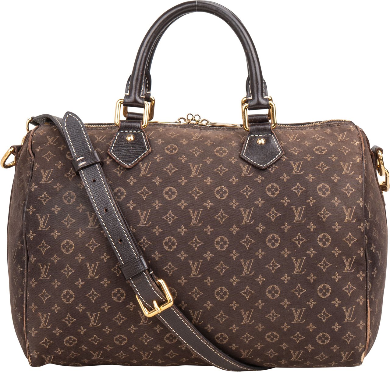 Louis Vuitton Mini Lin Monogram Speedy 30 Handbag Bruin