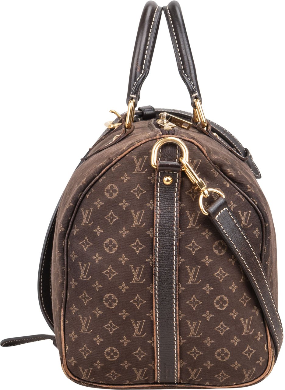 Louis Vuitton Mini Lin Monogram Speedy 30 Handbag Bruin