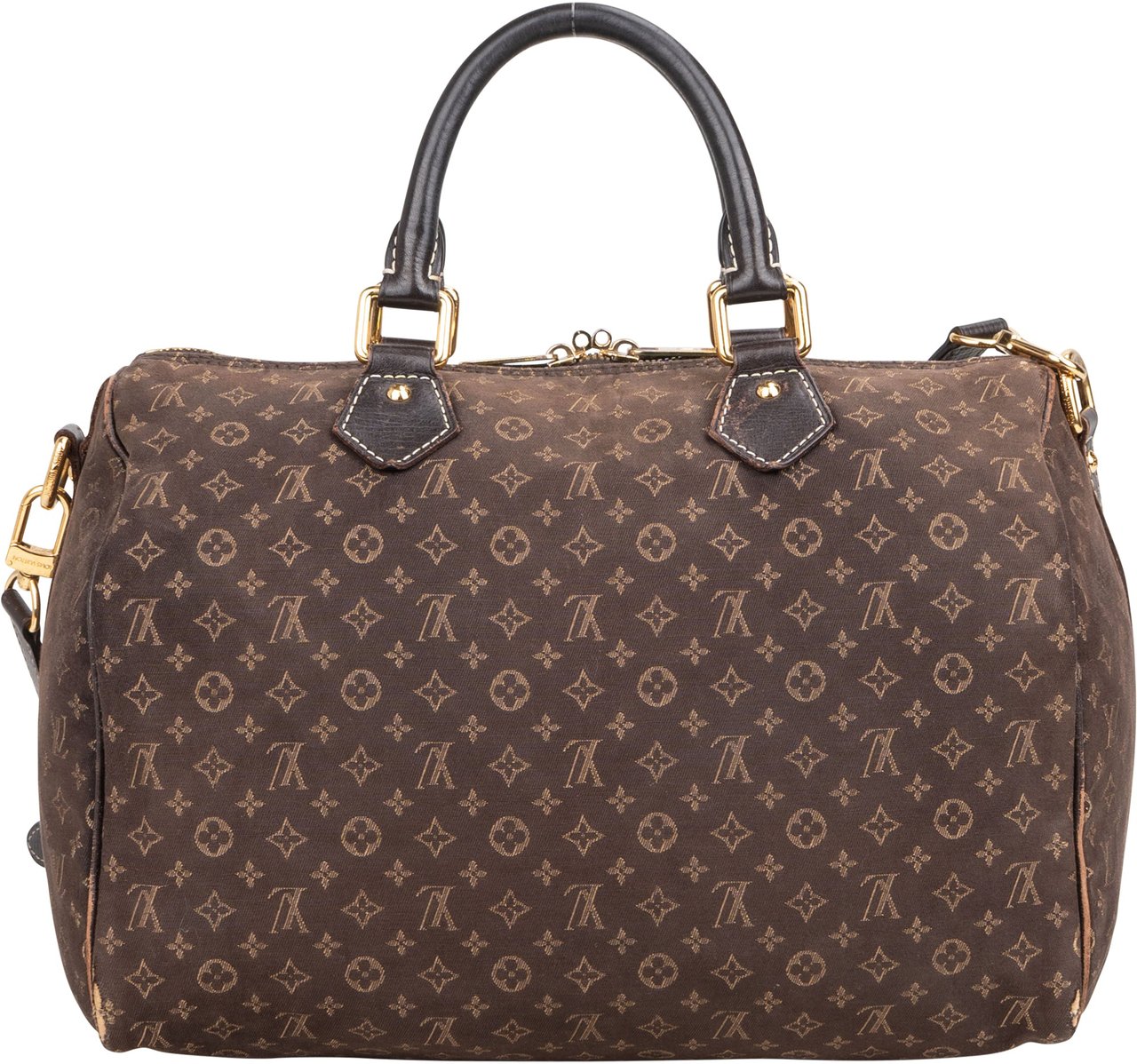 Louis Vuitton Mini Lin Monogram Speedy 30 Handbag Bruin