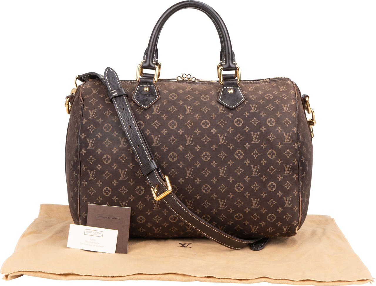 Louis Vuitton Mini Lin Monogram Speedy 30 Handbag Bruin