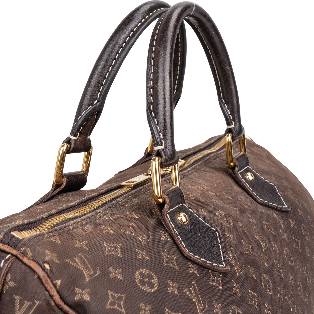 Louis Vuitton Mini Lin Monogram Speedy 30 Handbag Bruin