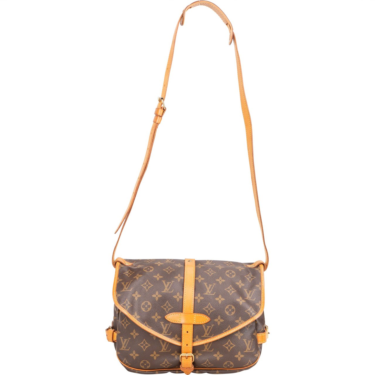 Louis Vuitton Louis Vuitton Canvas Monogram Saumur 30 Crossbody Bag Bruin