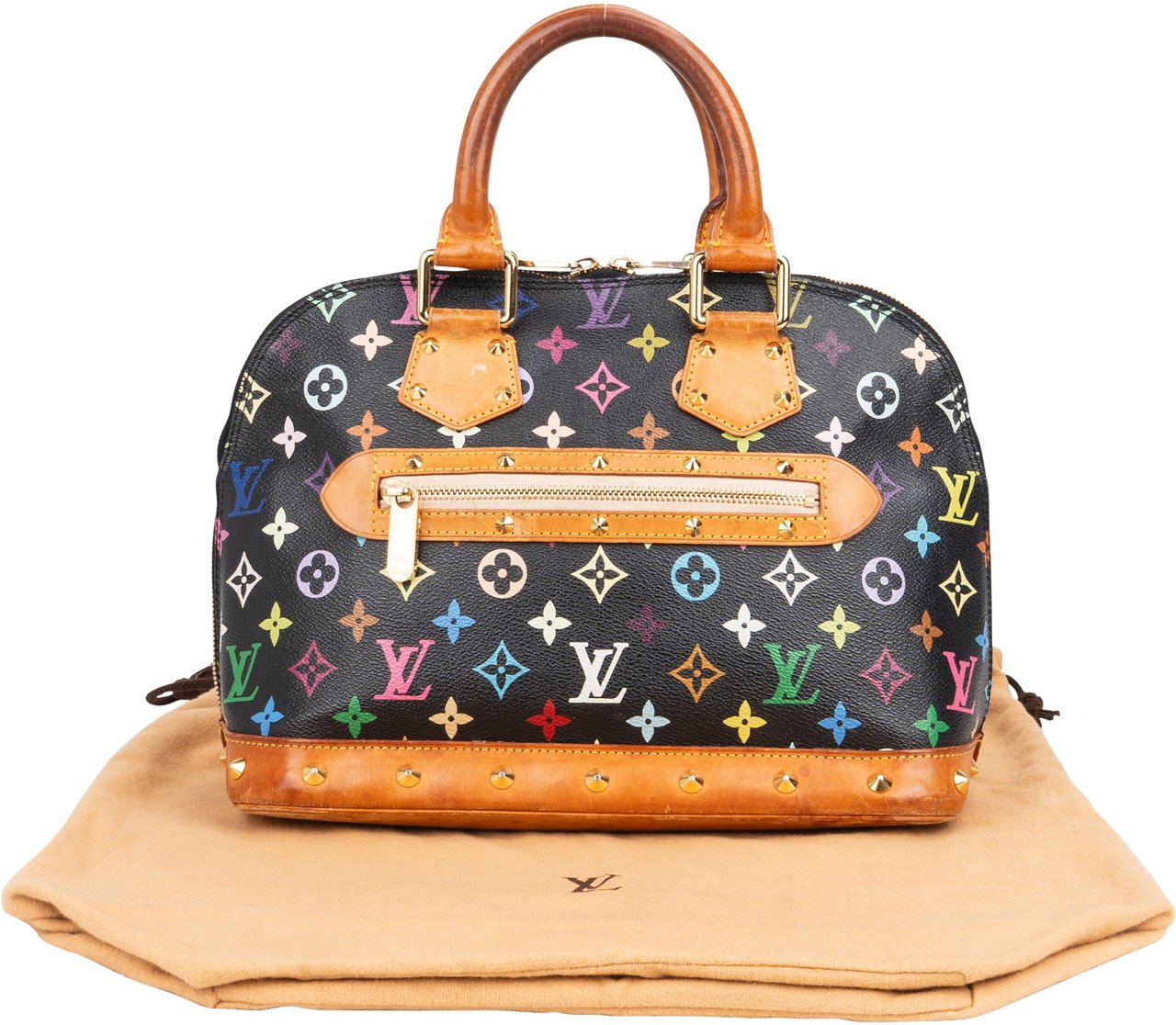 Louis Vuitton Limited Murakami Multicolor Alma PM Handbag Zwart