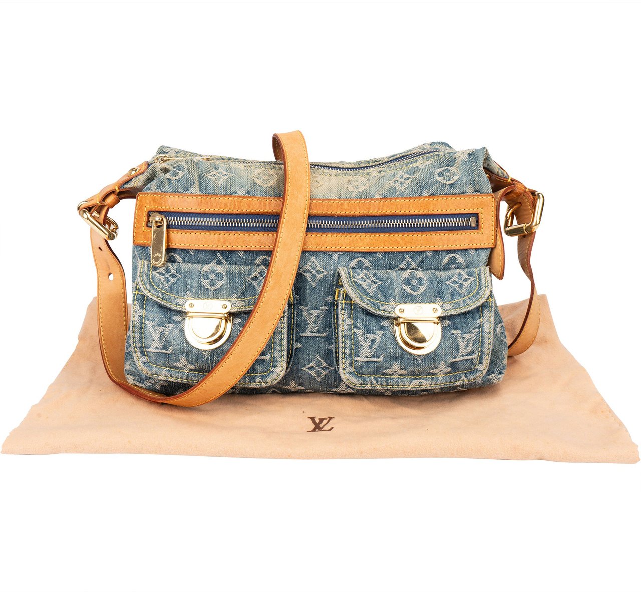Louis Vuitton Louis Vuitton Denim Monogram Baggy PM Crossbody Bag Blauw