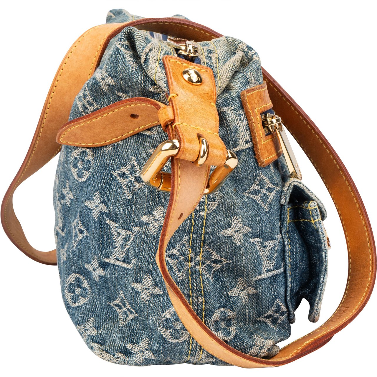 Louis Vuitton Louis Vuitton Denim Monogram Baggy PM Crossbody Bag Blauw