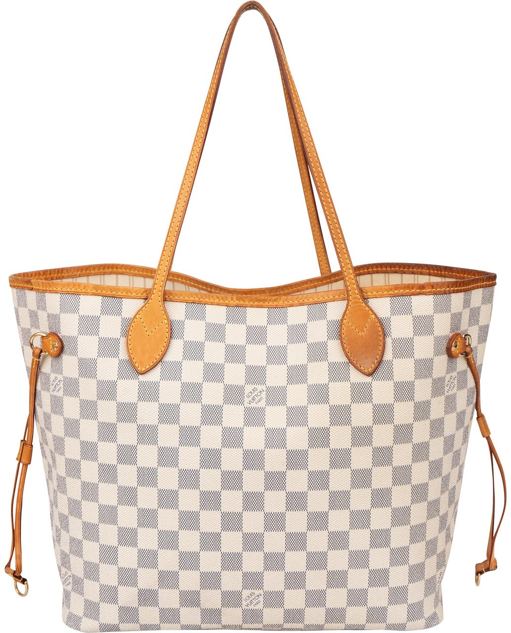 Louis Vuitton Louis Vuitton Damier Azur Monogram Neverfull MM Shopper Handbag Wit