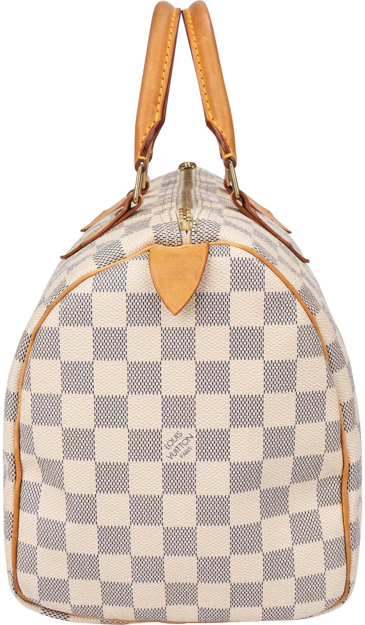 Louis Vuitton Damier Azur Monogram Speedy 30 Handbag Wit