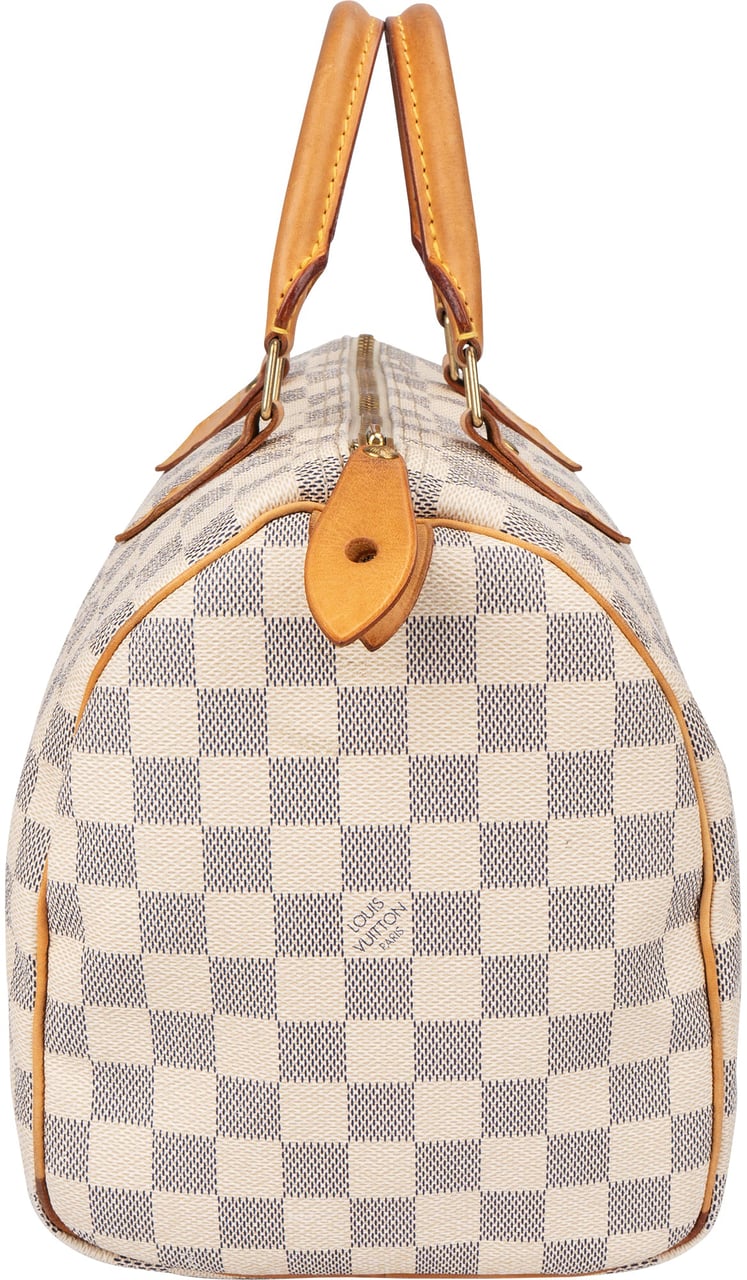 Louis Vuitton Damier Azur Monogram Speedy 30 Handbag Wit