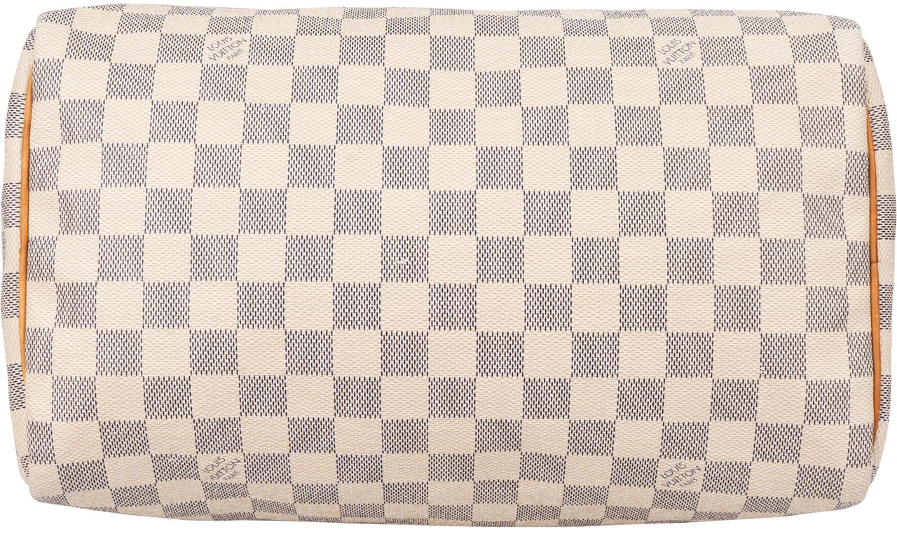 Louis Vuitton Damier Azur Monogram Speedy 30 Handbag Wit