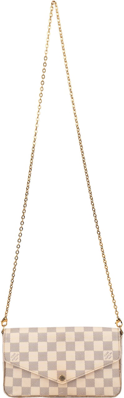 Louis Vuitton Louis Vuitton Damier Azur Monogram Felicie Crossbody Bag Wit