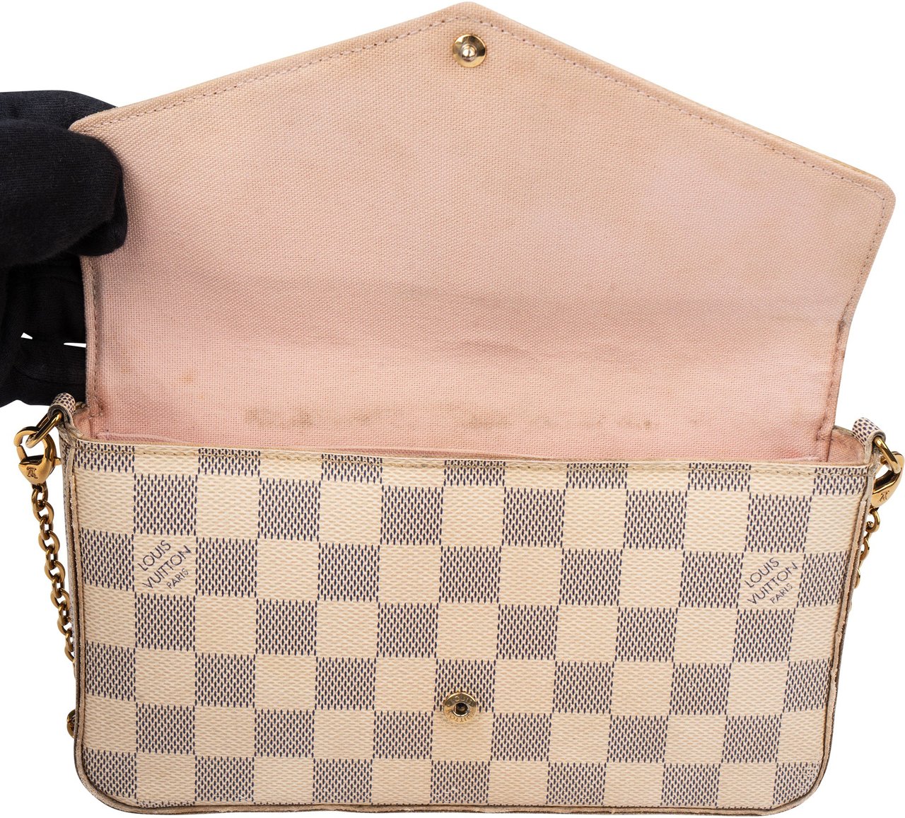 Louis Vuitton Louis Vuitton Damier Azur Monogram Felicie Crossbody Bag Wit