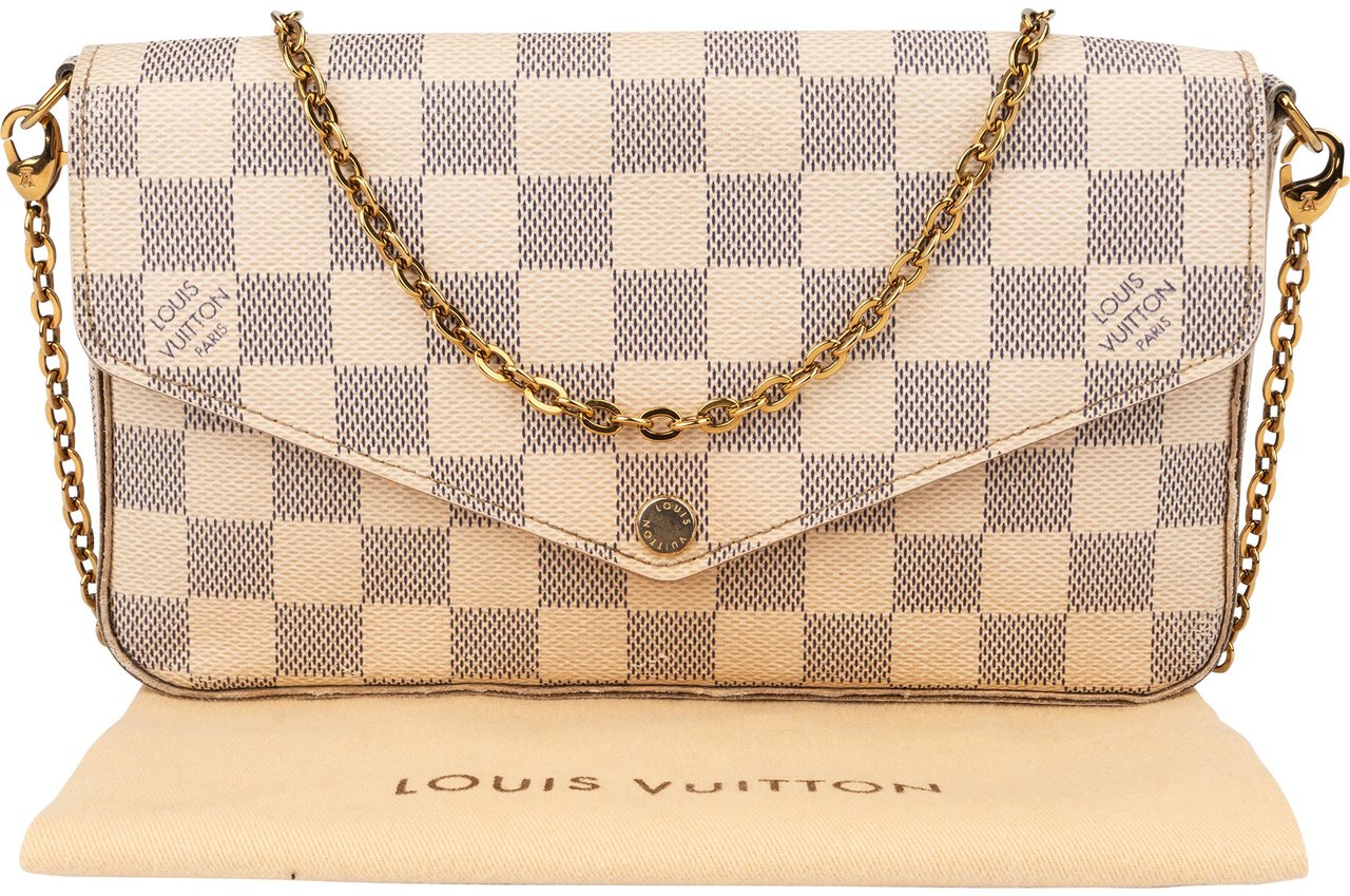 Louis Vuitton Louis Vuitton Damier Azur Monogram Felicie Crossbody Bag Wit