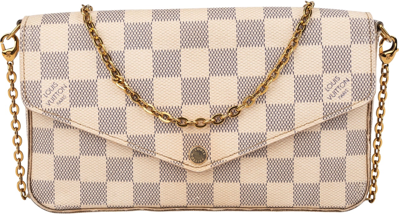 Louis Vuitton Louis Vuitton Damier Azur Monogram Felicie Crossbody Bag Wit