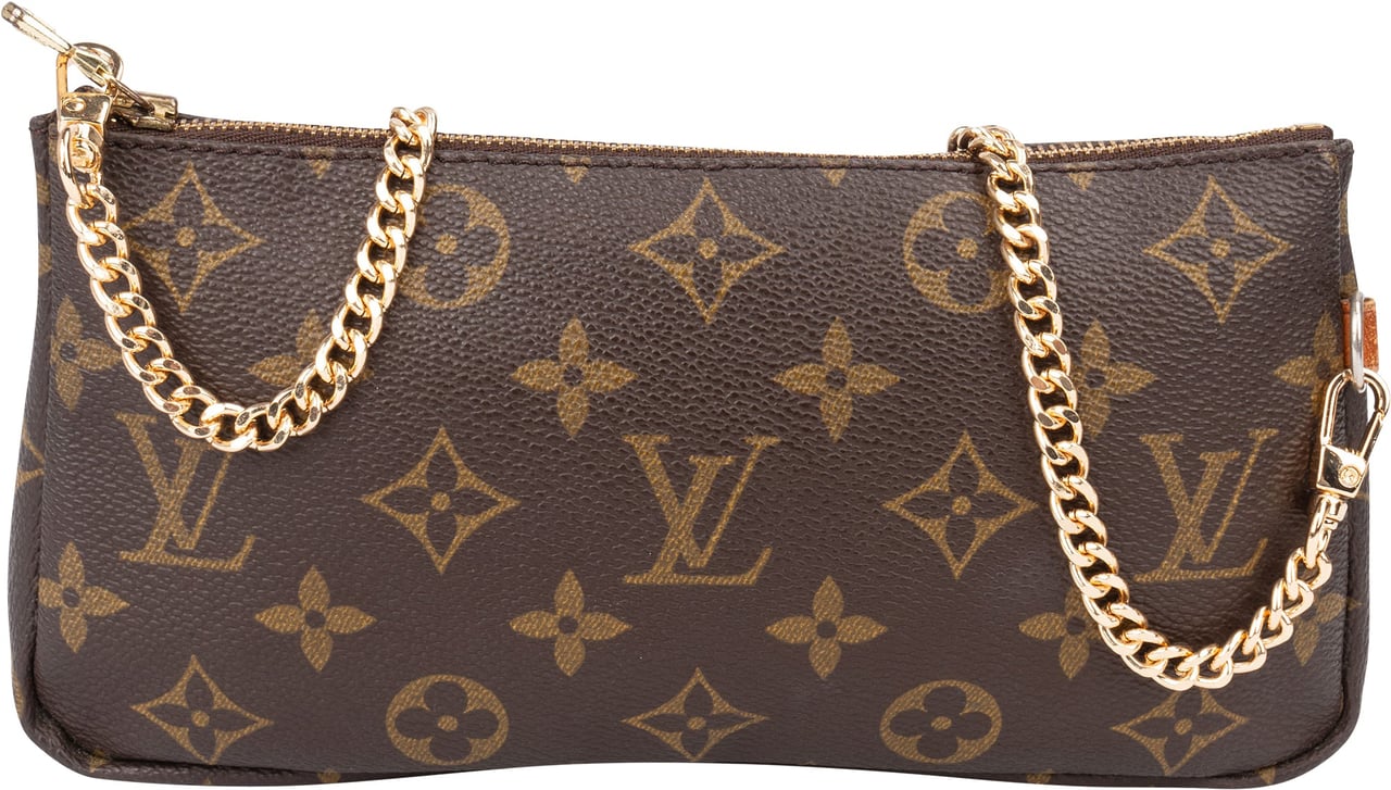 Louis Vuitton Louis Vuitton Canvas Monogram Sac Shopping Pochette Accessoire Shoulder Bag Bruin