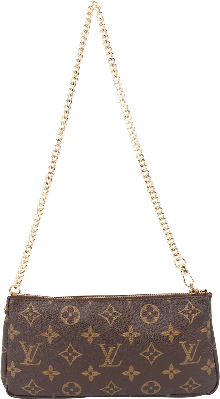 Louis Vuitton Louis Vuitton Canvas Monogram Sac Shopping Pochette Accessoire Shoulder Bag Bruin