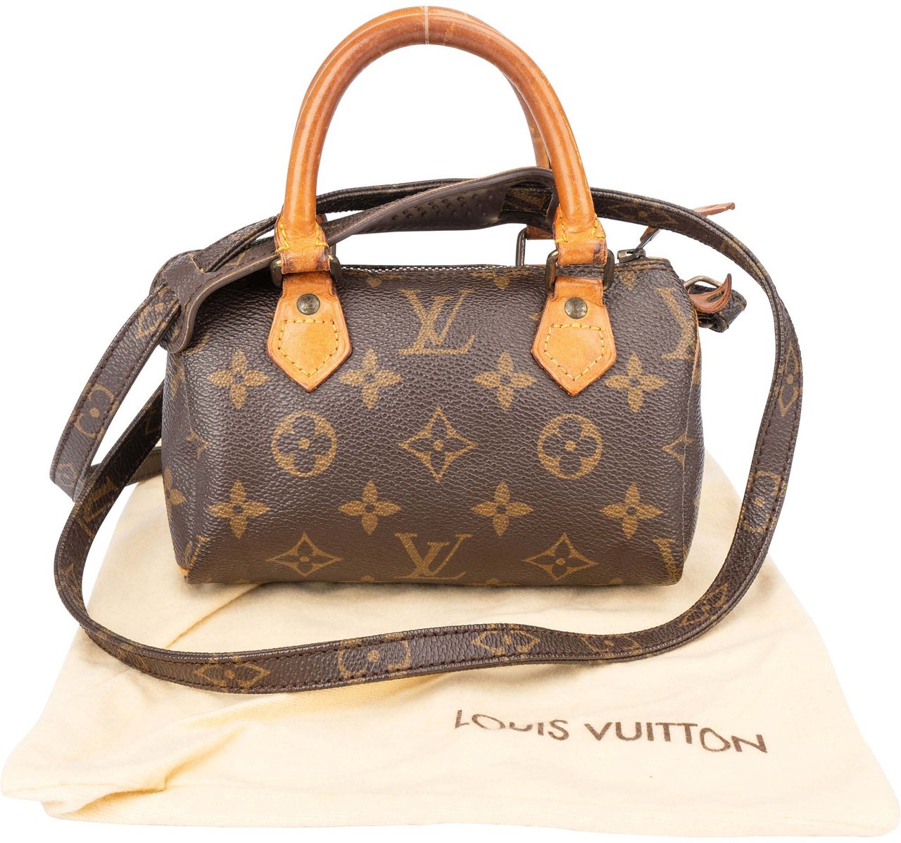 Louis Vuitton Louis Vuitton Canvas Monogram Mini Speedy Handbag Bruin