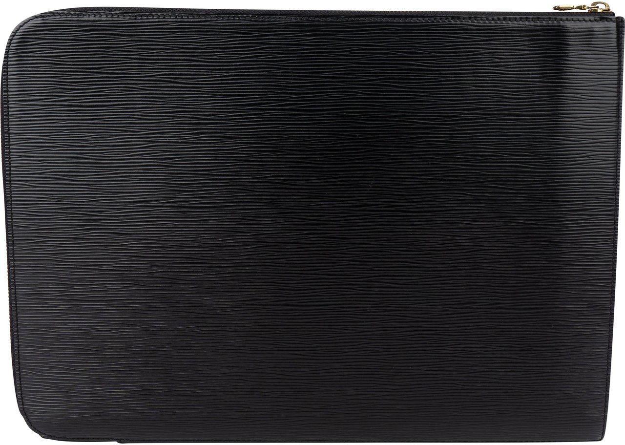 Louis Vuitton Louis Vuitton Noir Epi Leather Laptop Clutch Zwart