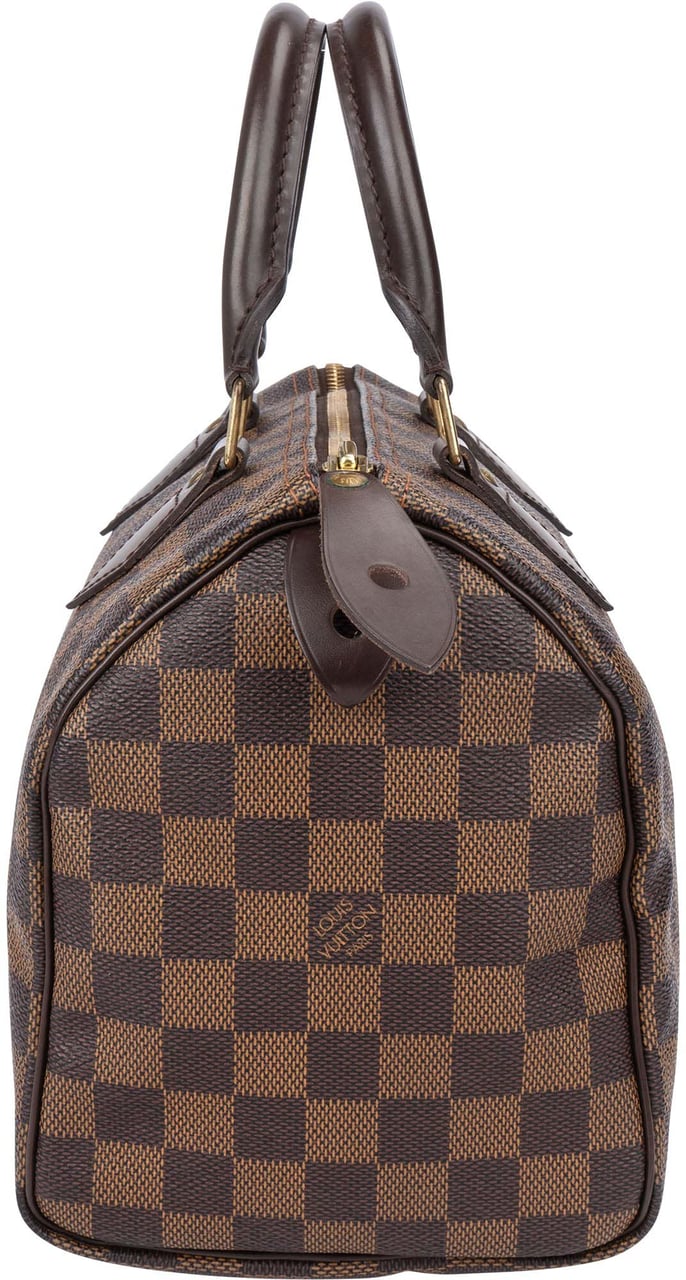 Louis Vuitton Damier Ebene Monogram Speedy 25 Handbag Bruin