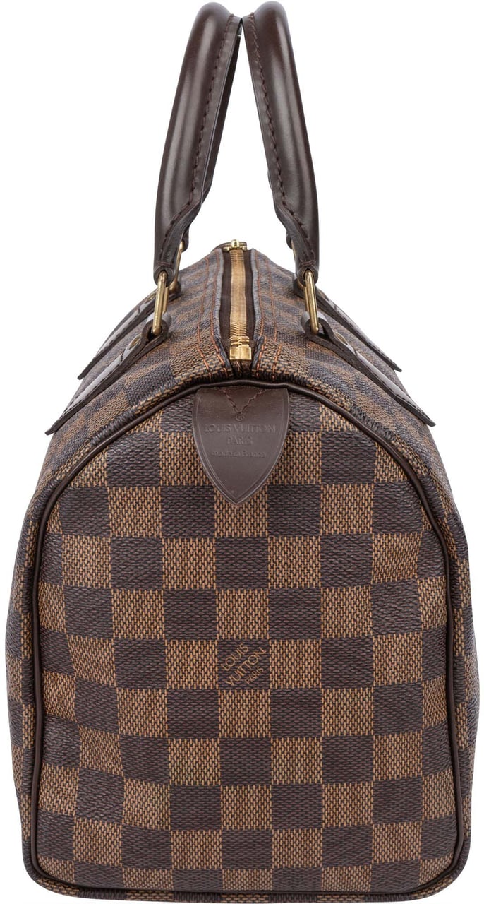 Louis Vuitton Damier Ebene Monogram Speedy 25 Handbag Bruin