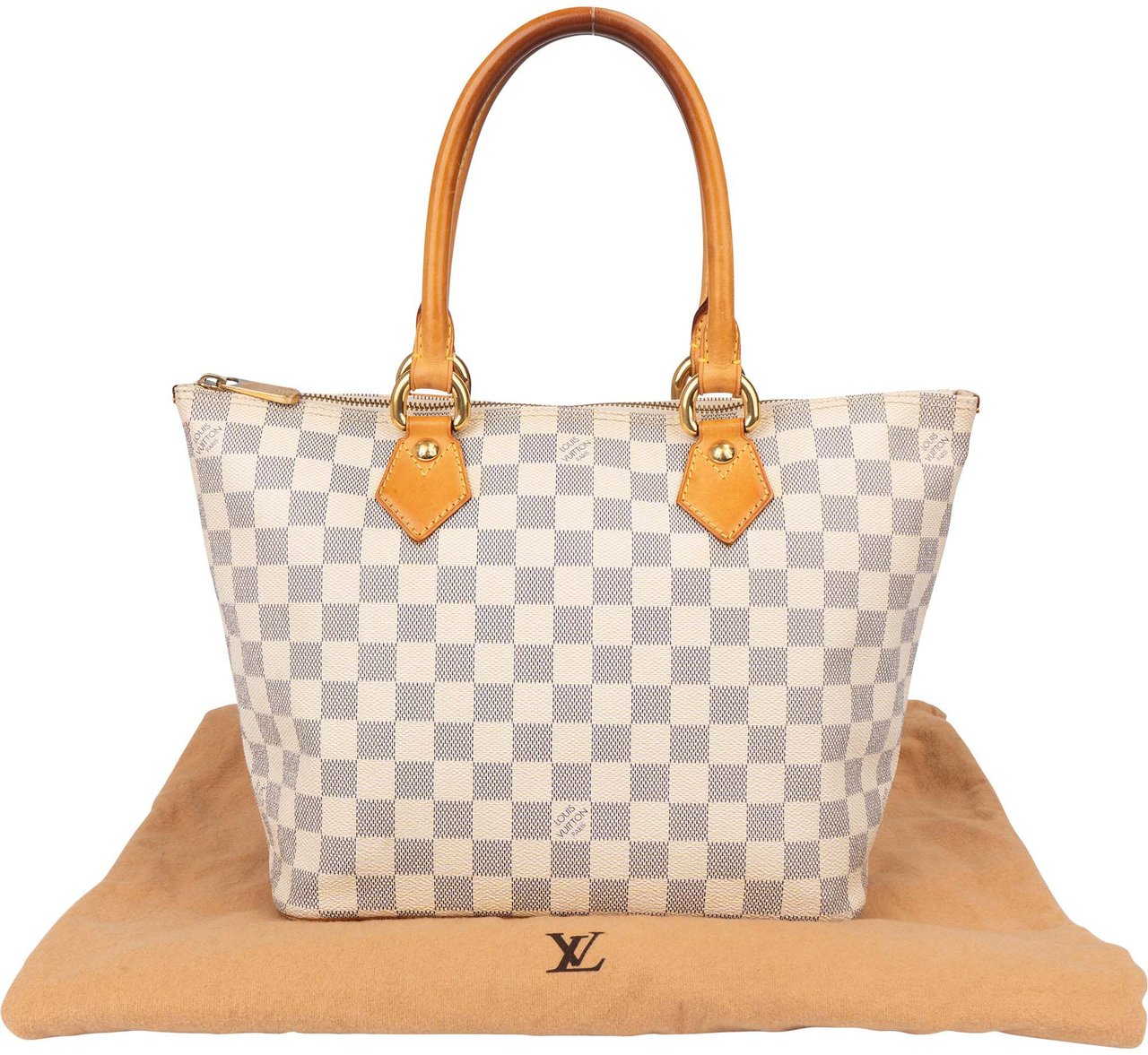 Louis Vuitton Louis Vuitton Damier Azur Monogram Saleya PM Handbag Wit