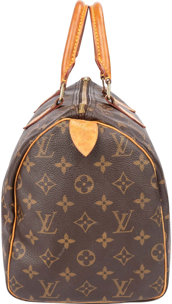 Louis Vuitton Louis Vuitton Canvas Monogram Speedy 30 Handbag Bruin