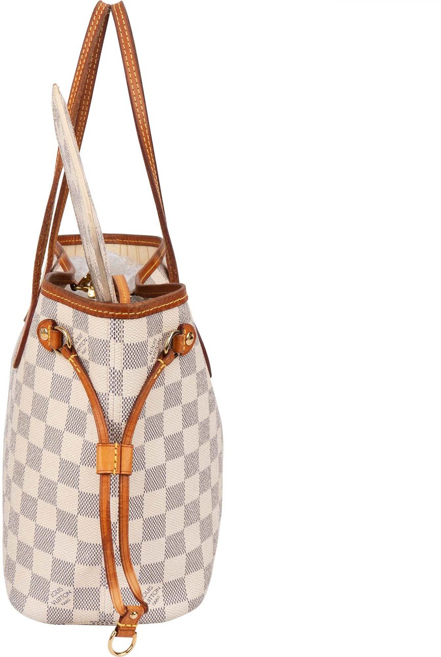 Louis Vuitton Louis Vuitton Damier Azur Monogram Neverfull PM Handbag Wit