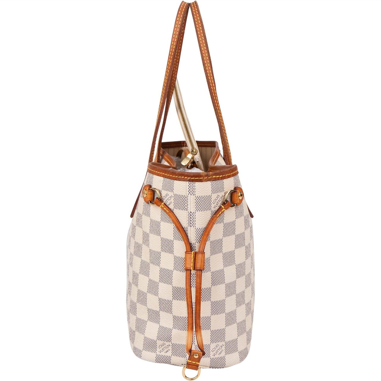 Louis Vuitton Louis Vuitton Damier Azur Monogram Neverfull PM Handbag Wit