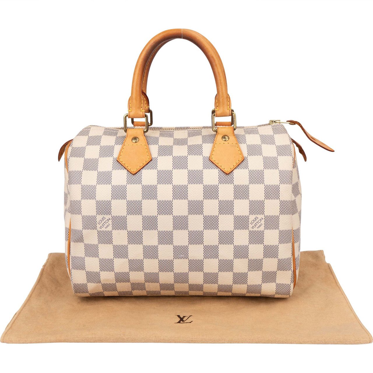 Louis Vuitton Louis Vuitton Damier Azur Monogram Speedy 25 Handbag Wit