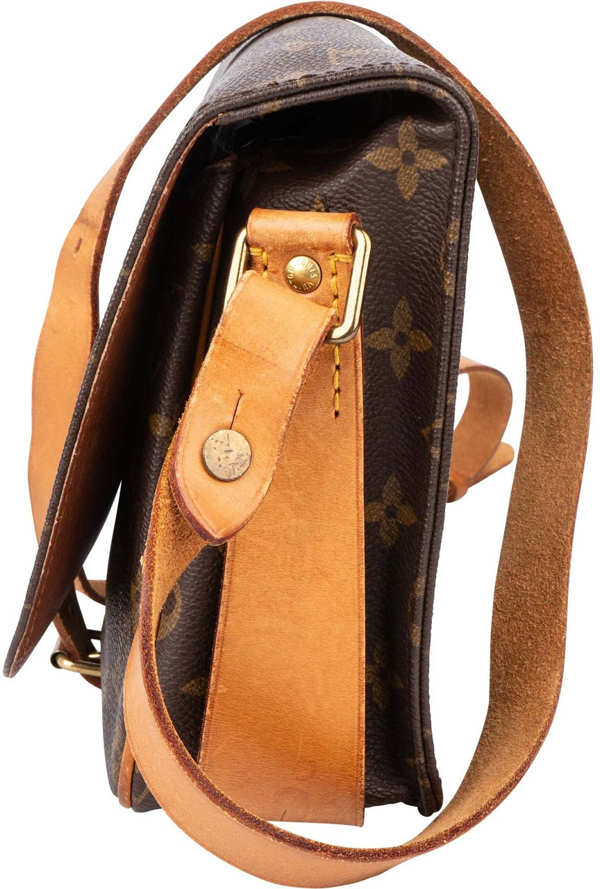 Louis Vuitton Louis Vuitton Canvas Monogram Cartouchiere MM Crossbody Bag Bruin