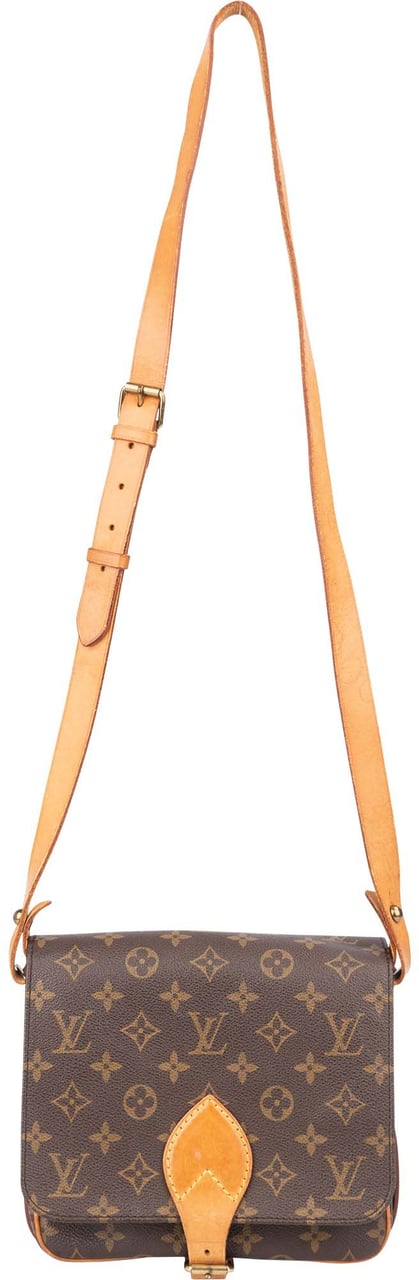 Louis Vuitton Louis Vuitton Canvas Monogram Cartouchiere MM Crossbody Bag Bruin