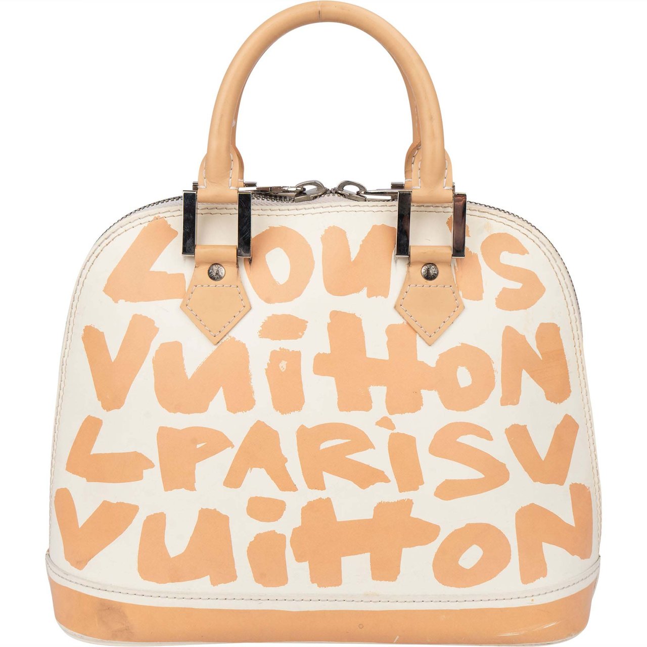 Louis Vuitton Louis Vuitton Limited Graffiti Alma MM Handbag Wit