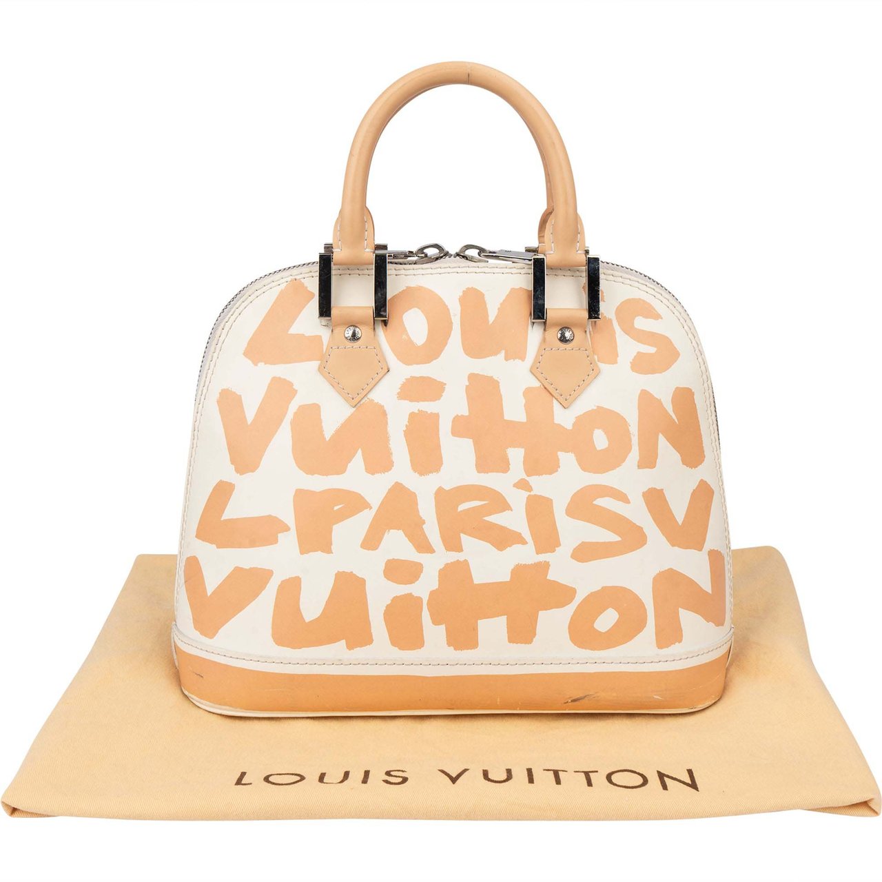 Louis Vuitton Louis Vuitton Limited Graffiti Alma MM Handbag Wit