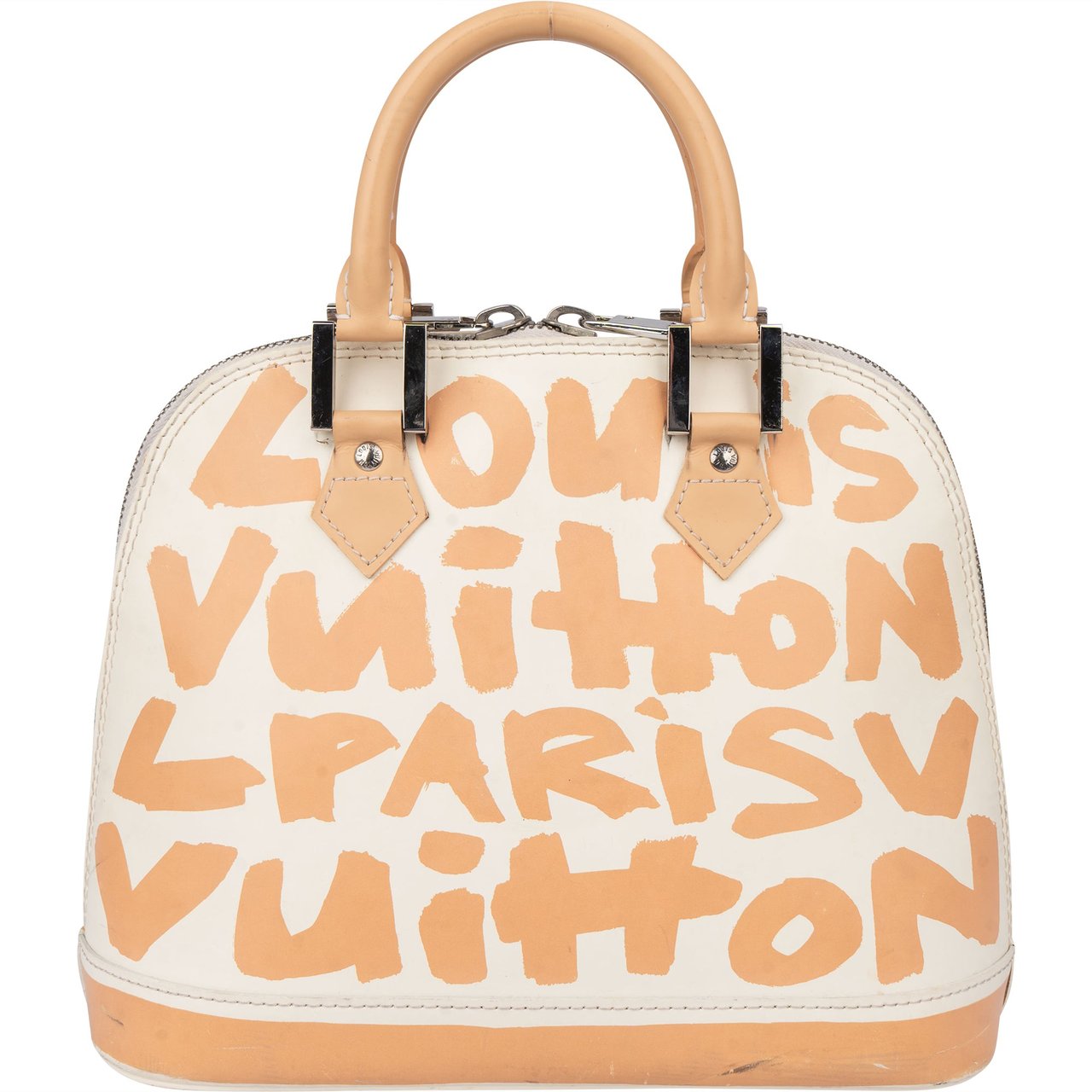 Louis Vuitton Louis Vuitton Limited Graffiti Alma MM Handbag Wit