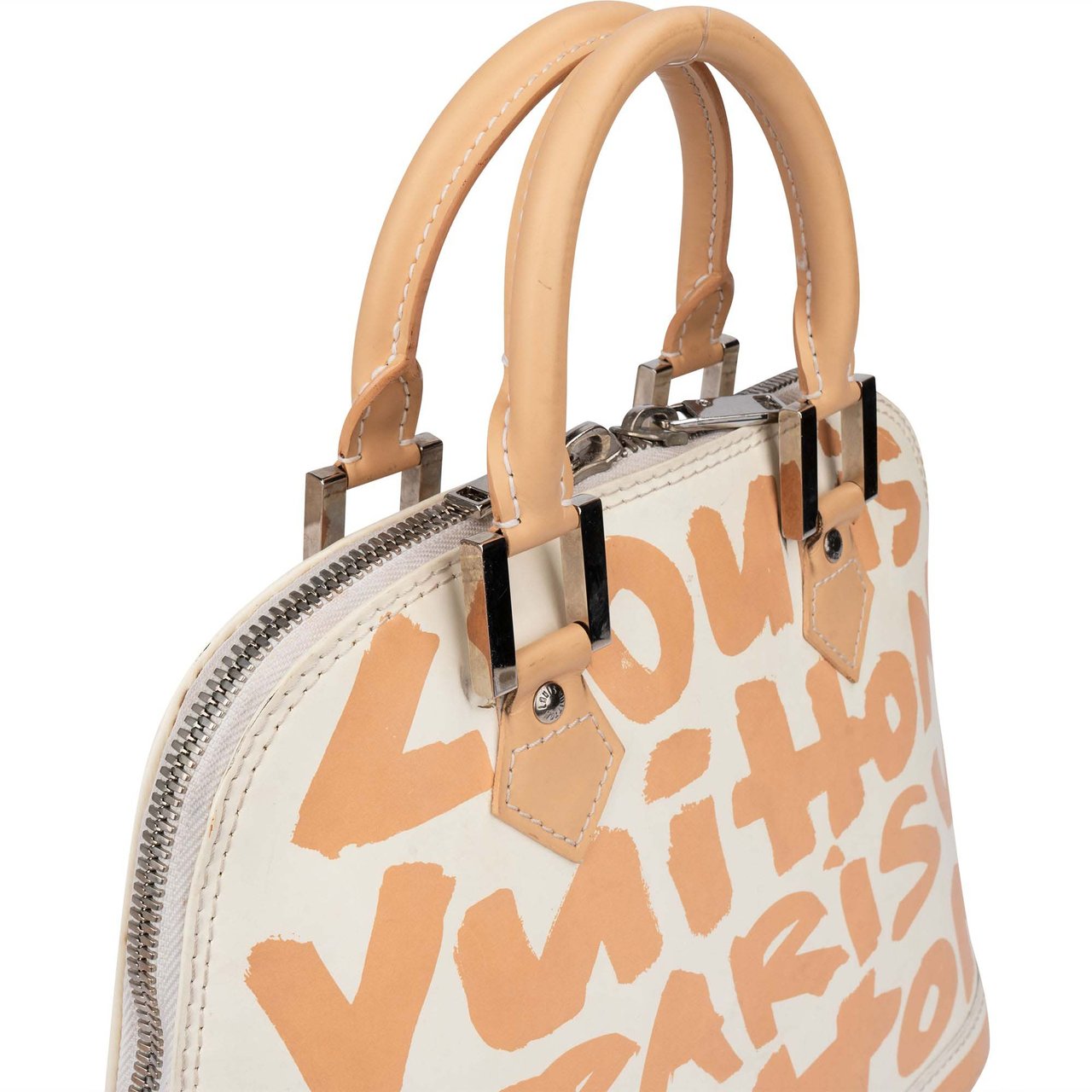 Louis Vuitton Louis Vuitton Limited Graffiti Alma MM Handbag Wit