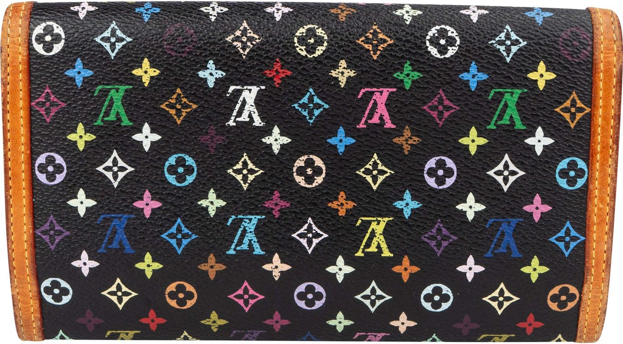 Louis Vuitton Louis Vuitton Limited Murakami Multicolor Porte Tresor Wallet Zwart