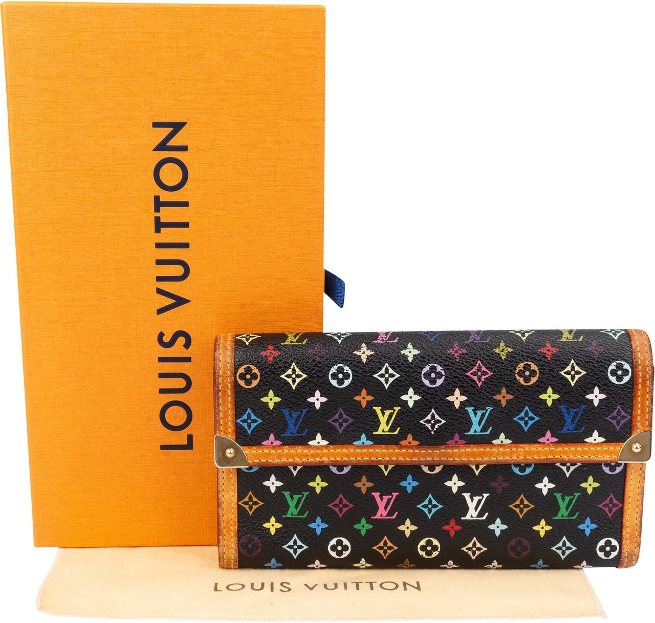 Louis Vuitton Louis Vuitton Limited Murakami Multicolor Porte Tresor Wallet Zwart