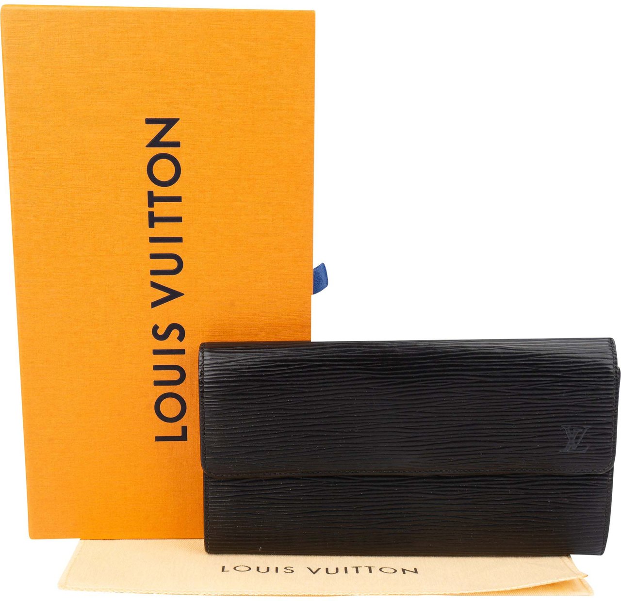 Louis Vuitton Louis Vuitton Noir Epi Leather Sarah Wallet Zwart