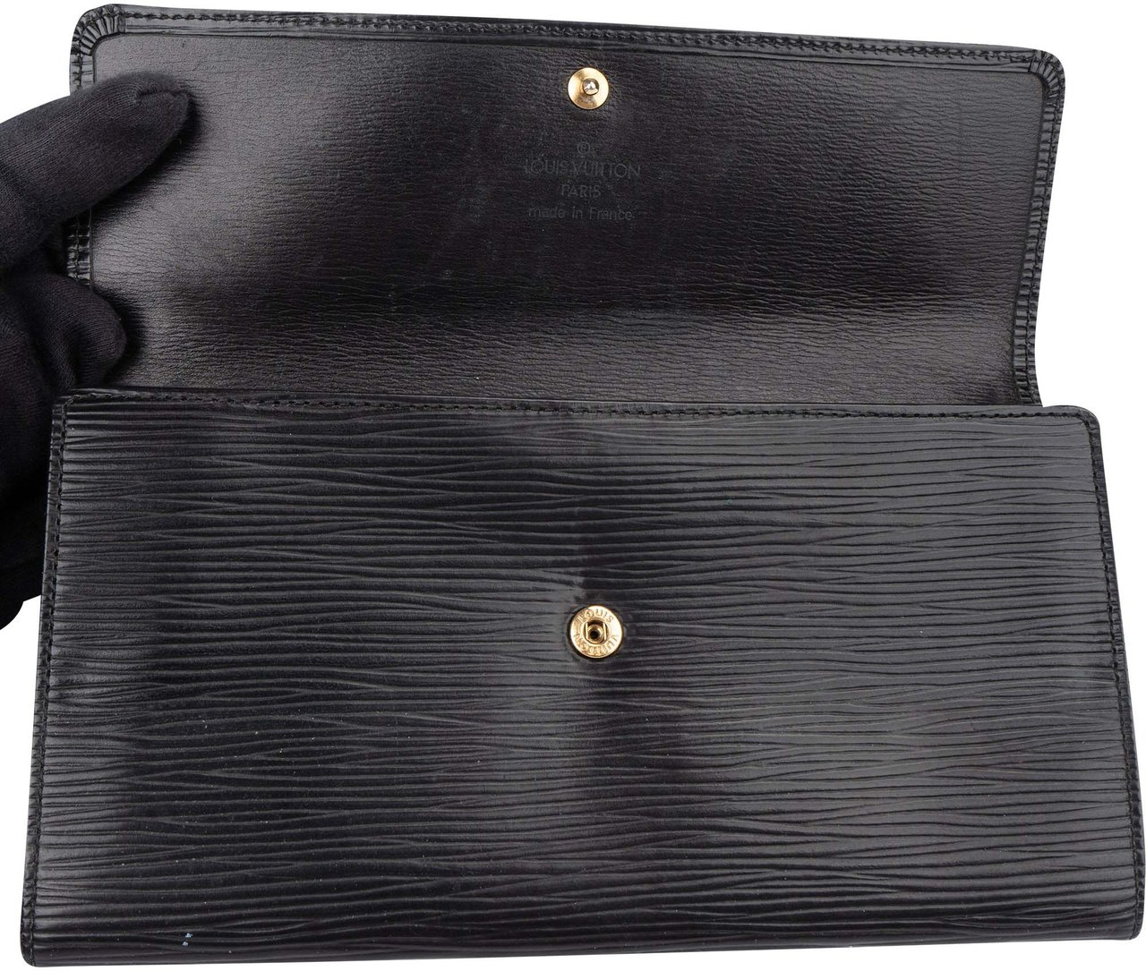 Louis Vuitton Louis Vuitton Noir Epi Leather Sarah Wallet Zwart