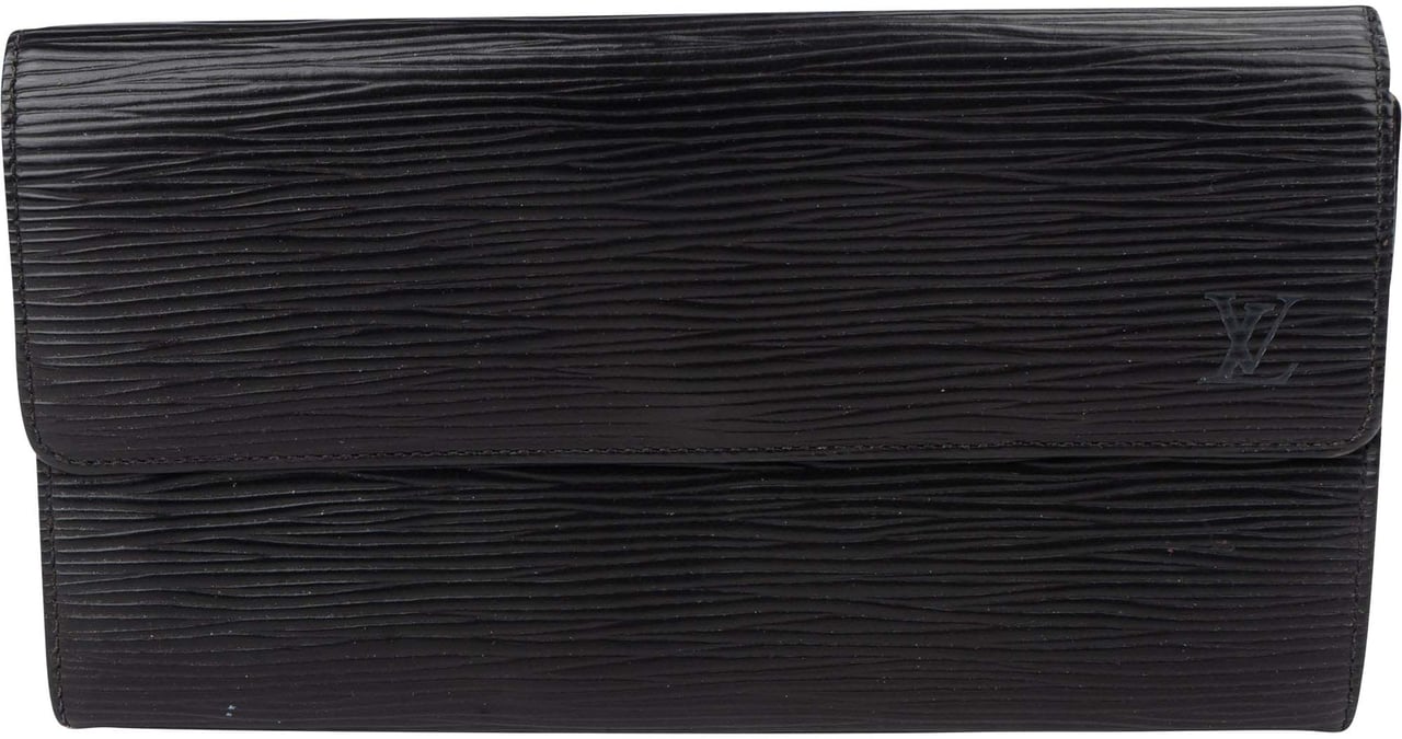 Louis Vuitton Louis Vuitton Noir Epi Leather Sarah Wallet Zwart