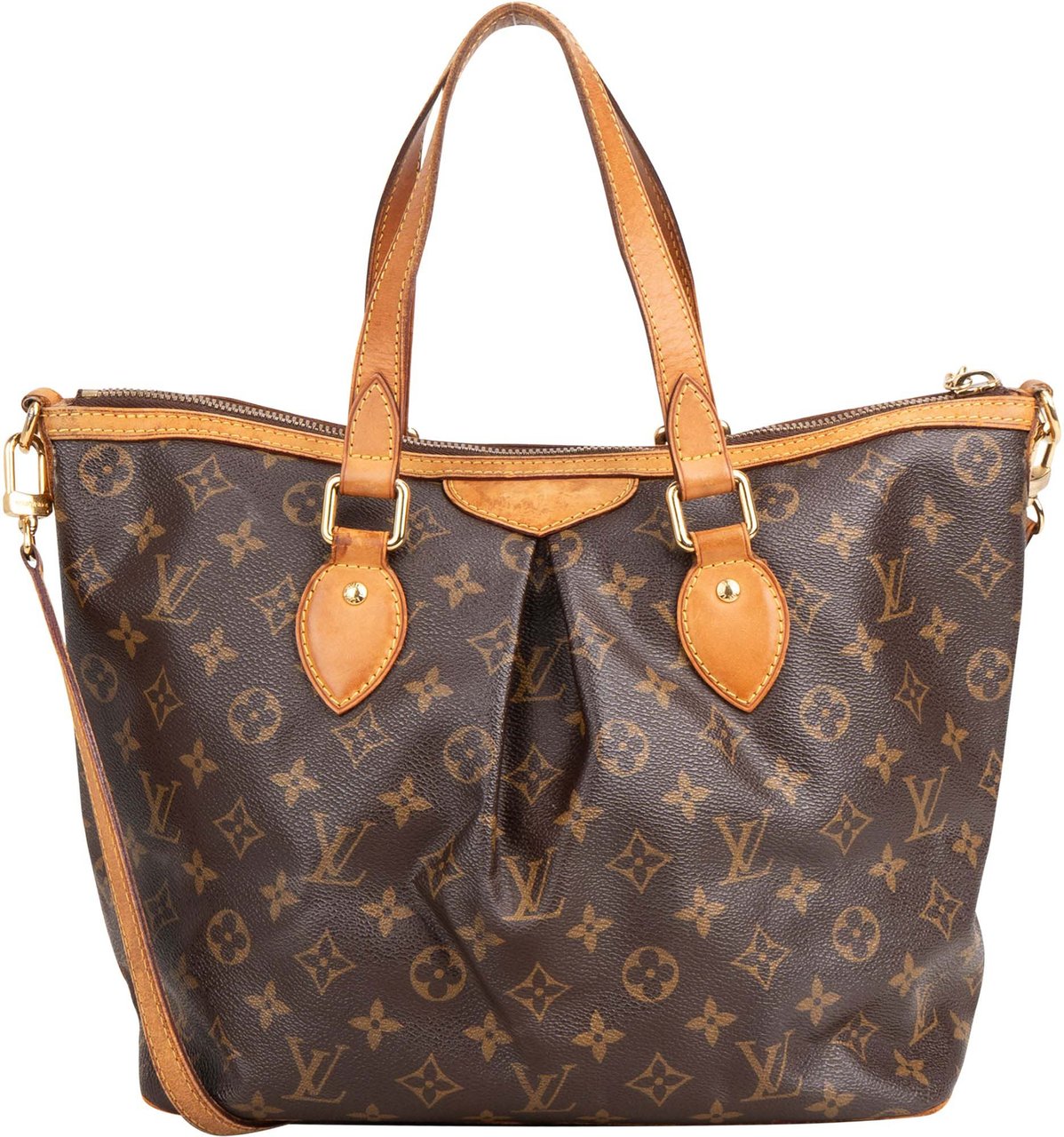 Louis Vuitton Louis Vuitton Canvas Monogram Palermo PM Handbag Bruin